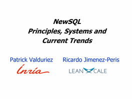 Newsql Principles, Systems and Current Trends