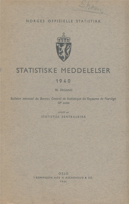 Statistiske Meddelelser 1940 Nr. 10-12