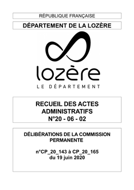 Recueil Des Actes Administratifs N°20 - 06 - 02
