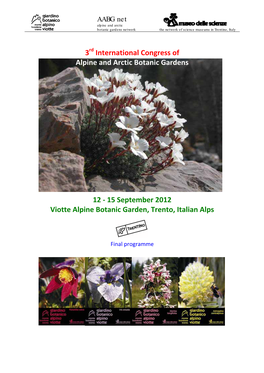 3 International Congress of Alpine and Arctic Botanic Gardens 12