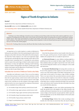 Signs of Tooth Eruption in Infants