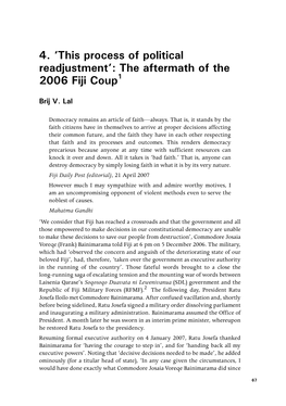 The Aftermath of the 2006 Fiji Coup1