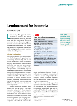 Lemborexant for Insomnia