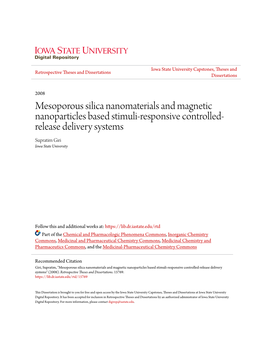 Mesoporous Silica Nanomaterials and Magnetic Nanoparticles Based Stimuli-Responsive Controlled-Release Delivery Systems