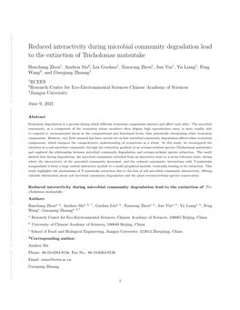 Reduced Interactivity During Microbial Community Degradation Lead to The