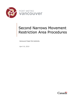 Second Narrows Movement Restriction Area Procedures