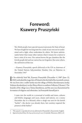 Foreword: Ksawery Pruszyn´Ski