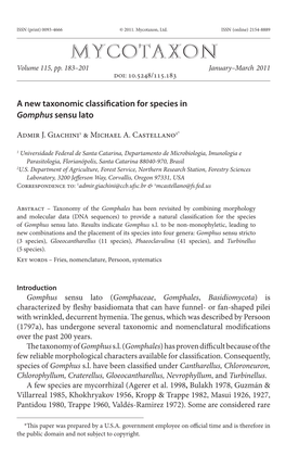 A New Taxonomic Classification for Species in Gomphus Sensu Lato