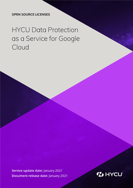 HYCU for Google Cloud Open Source Licenses