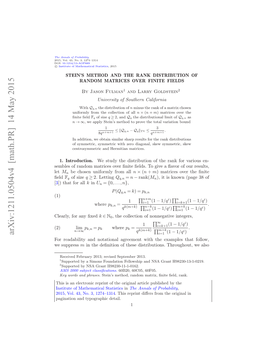 Stein's Method and the Rank Distribution of Random Matrices Over