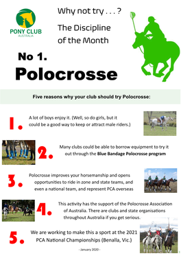 Polocrosse Info Sheet for Clubs Jan 2020