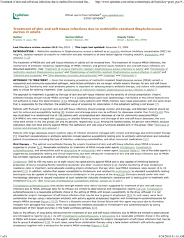 Treatment of Skin and Soft Tissue Infections Due to Methicillin-Resistant Sta