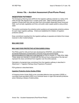 INGESTION PATHWAY the Emergency Planning Zone (EPZ) for the Ingestion Pathway Extends to a Radius of 50 Miles Through 360 Degrees from a Nuclear Power Plant