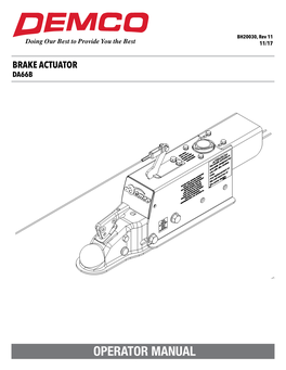 Brake Actuator Da66b Introduction