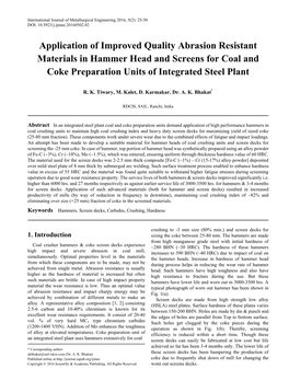 Hammers, Screen Decks, Carbides, Crushing, Hardness