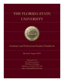 Academic Resources the Floridathe Graduate STATE School UNIVERSITY