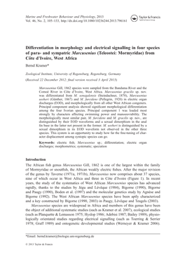 Differentiation in Morphology and Electrical Signalling in Four Species