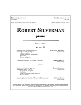 ROBERT SILVERMAN Piano