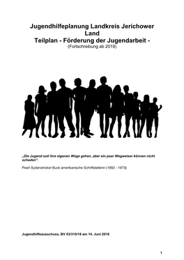 Jugendhilfeplanung Landkreis Jerichower Land Teilplan - Förderung Der Jugendarbeit - (Fortschreibung Ab 2019)