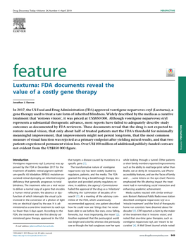 Luxturna: FDA Documents Reveal the Value of a Costly Gene Therapy