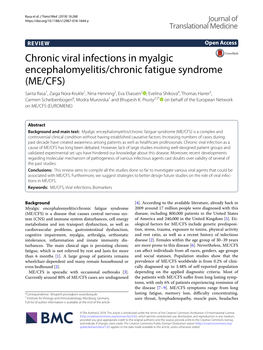 Chronic Viral Infections in Myalgic Encephalomyelitis/Chronic Fatigue