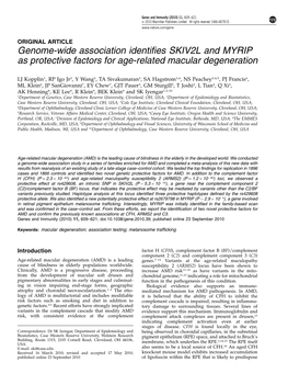 Genome-Wide Association Identifies SKIV2L and MYRIP As Protective Factors for Age-Related Macular Degeneration