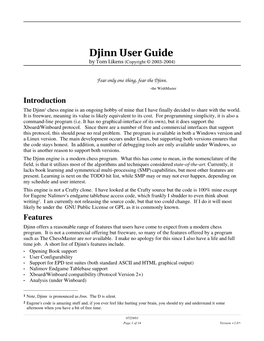 Djinn User Guide by Tom Likens (Copyright © 2003-2004)