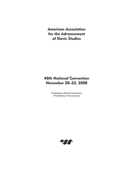 American Association for the Advancement of Slavic Studies 40Th