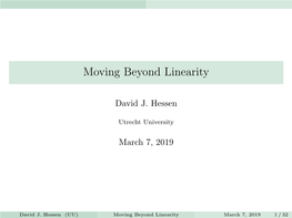 Moving Beyond Linearity