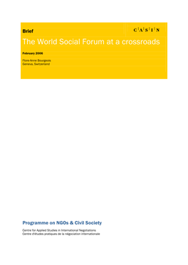 The World Social Forum at a Crossroads