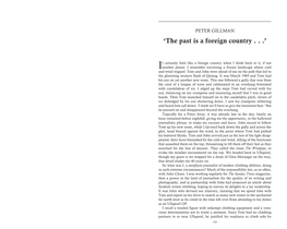 'The Past Is a Foreign Country . . .'
