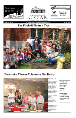 O•S•C•A•R© the Firehall Plants a Tree for Details Please Go to Page
