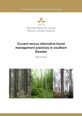 Isak Lodin Isak Sweden Niversitatis Faculty of Forest Sciences Forest of Faculty Doctoral Thesis No