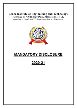 Mandatory Disclosure 2020-21