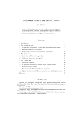 Integrable Systems and Group Actions