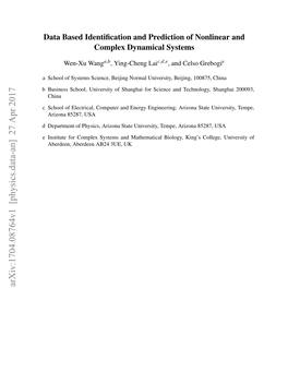 Data Based Identification and Prediction of Nonlinear And