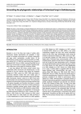 Unravelling the Phylogenetic Relationships of Lichenised Fungi in Dothideomyceta