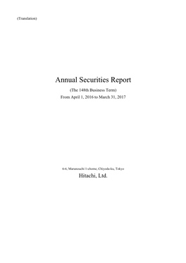 Annual Securities Report (PDF Format, 1542 Kbytes)