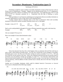 Secondary Dominants, Tonicization (Part 3)