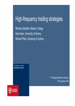 High-Frequency Trading Strategies