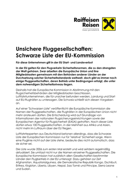 Schwarze Liste EU-Kommission