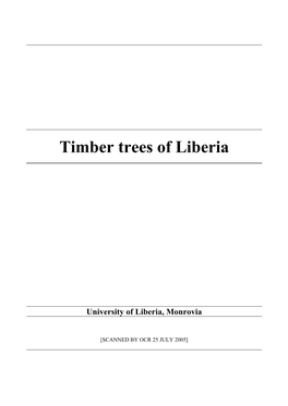 Timber Trees of Liberia