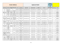 Center Address Applicant Detail Online Evaluati On