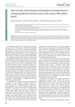 Check List 9(4): 909–911, 2013 © 2013 Check List and Authors Chec List ISSN 1809-127X (Available at Journal of Species Lists and Distribution