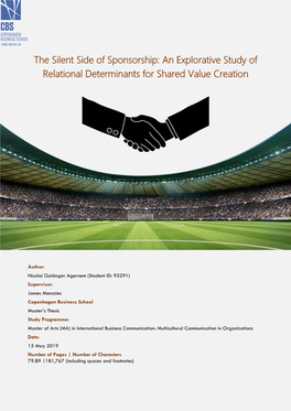 The Silent Side of Sponsorship: an Explorative Study of Relational Determinants for Shared Value Creation