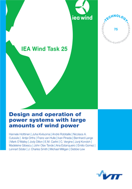 Design and Operation of Power Systems with Large Amounts of Wind Power