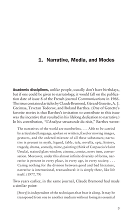 1. Narrative, Media, and Modes