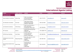 International Agents Contact List
