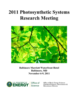 2011 Photosynthetic Systems Research Meeting