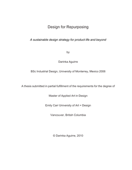 Design for Repurposing